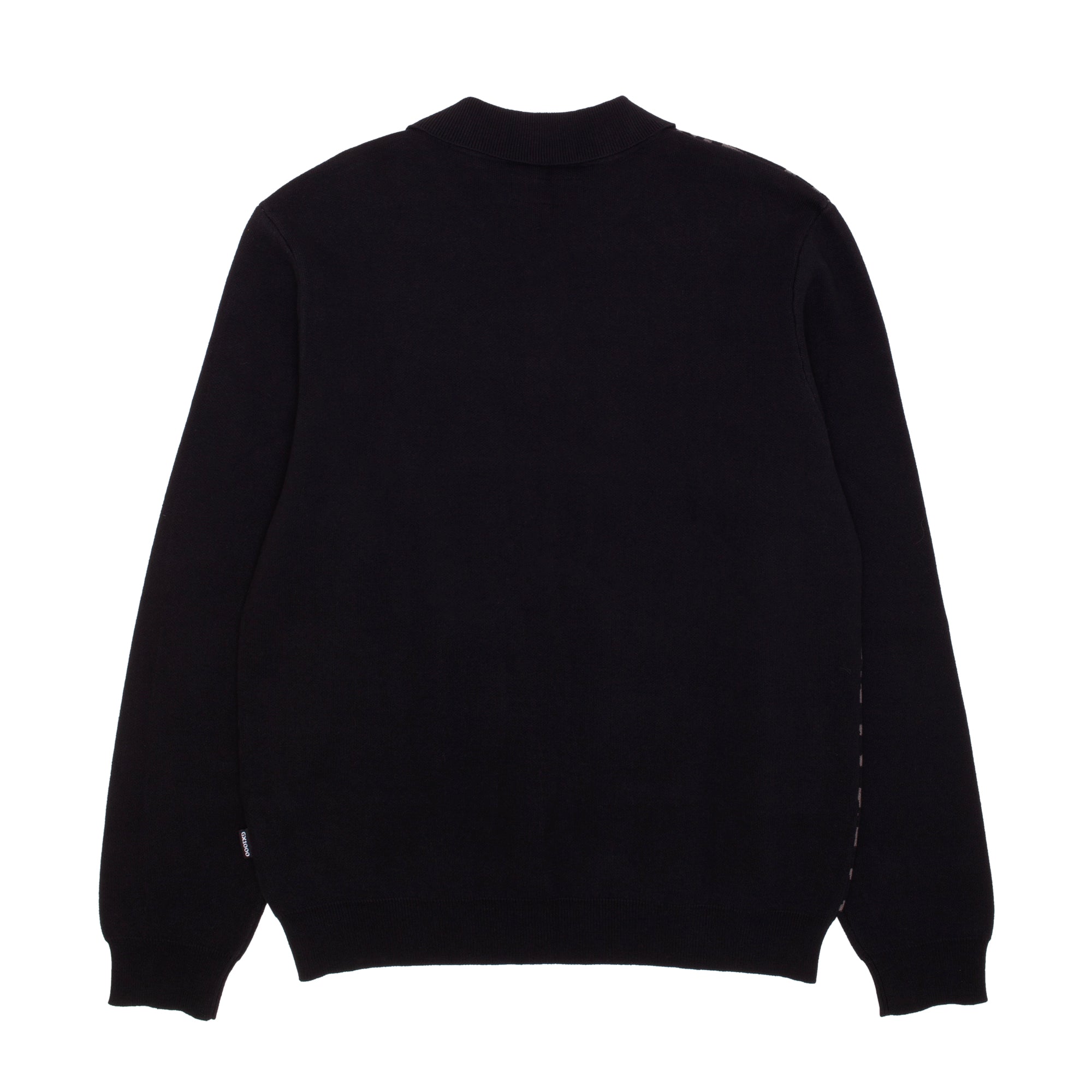 Jacquard Knit Zip Up [Black]