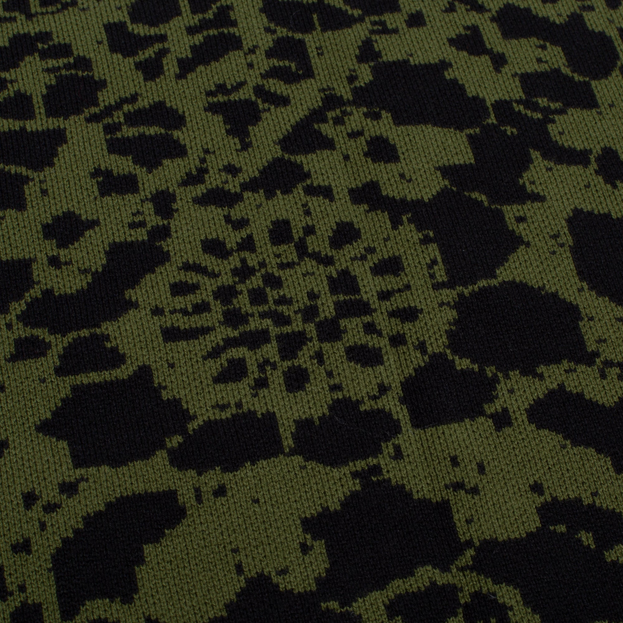 Jacquard Knit Sweater Laced [Green and Black] – GX1000