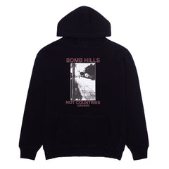 Bomb Hills Not Countries Hoodie [Black W/ Burgundy Font]