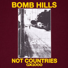 Bomb Hills Not Countries Hoodie [Burgundy W/ Yellow Font]