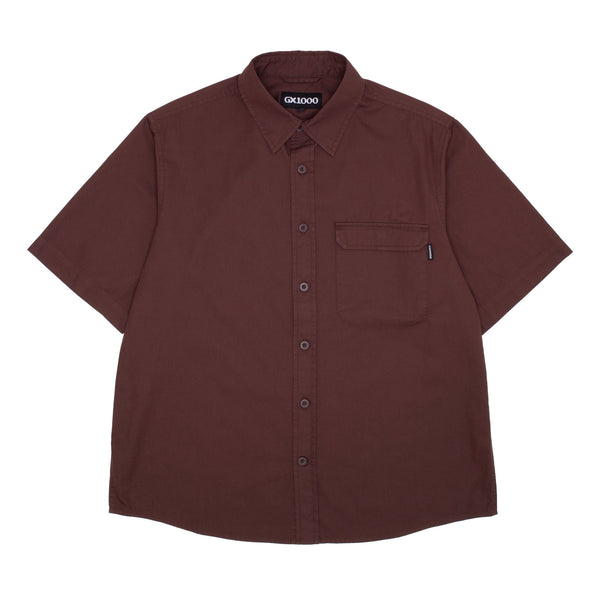 Big Pocket Short Sleeve Button Down [Brown]