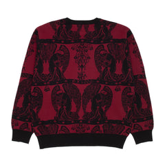 Jacquard Knit Angel Sweater [Black / Maroon]