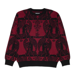 Jacquard Knit Angel Sweater [Black / Maroon]