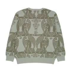 Jacquard Knit Angel Sweater [Grey w / Green]