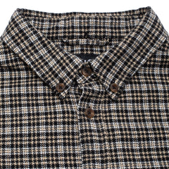 Long Sleeve Hounds Tooth Button Down [Beige]