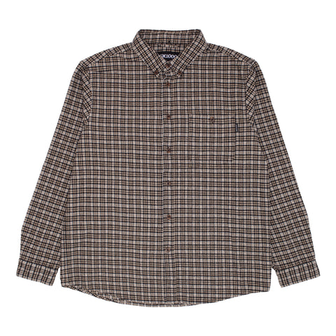 Long Sleeve Hounds Tooth Button Down [Beige]