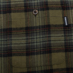 Long Sleeve Button Down Flannel  [Green Plaid]