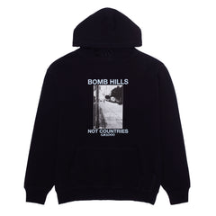 Bomb Hills Not Countries Hoodie [Black w/ Baby Blue Font]