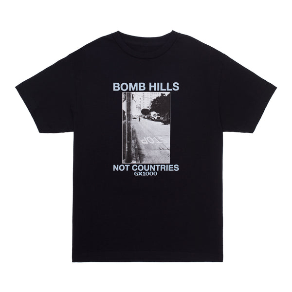 Bomb Hills Not Countries Tee [Black w/ Blue Font]