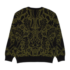 Jacquard Knit Floral Sweater [Black]