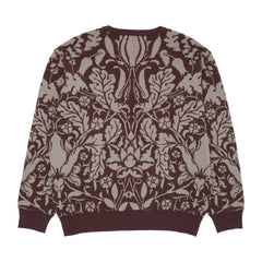 Jacquard Knit Floral Sweater [Brown]