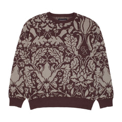 Jacquard Knit Floral Sweater [Brown]