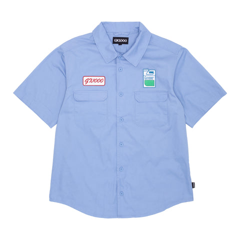 Fertilizer Short Sleeve Button Down Shirt [Light Blue]