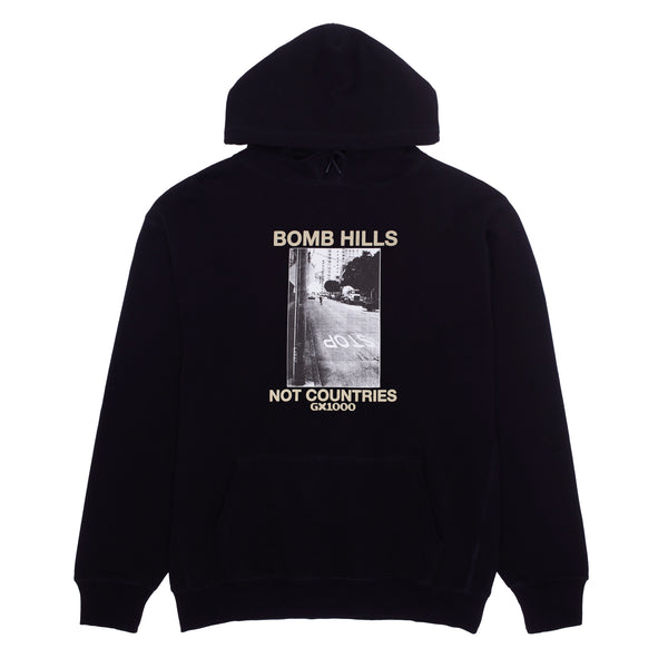 Bomb Hills Not Countries Hoodie [Black w/ Tan Font]