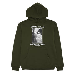 Bomb Hills Not Countries Hoodie [Green w/ White Font]