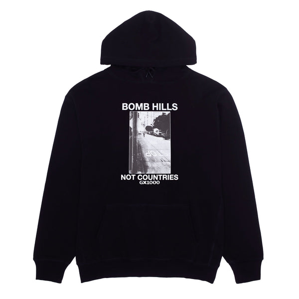 Bomb Hills Not Countries Hoodie [Black w/ White Font]