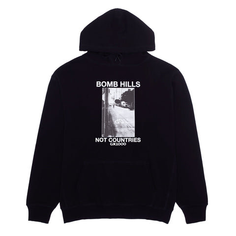 Bomb Hills Not Countries Hoodie [Black w/ White Font]