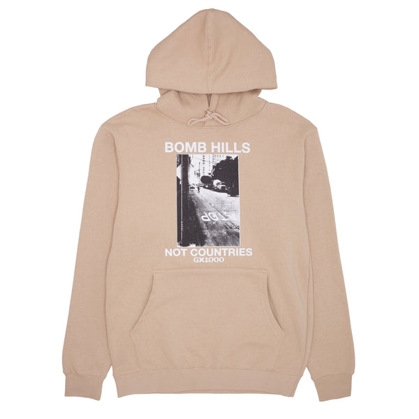 Bomb Hills Not Countries Hoodie [Sand w/ White Font]