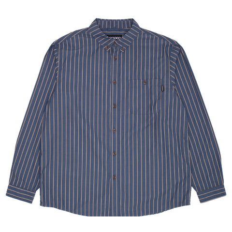 Long Sleeve Button Down [Navy Striped]