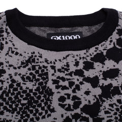 Jacquard Knit Sweater Laced  [Grey and Black]