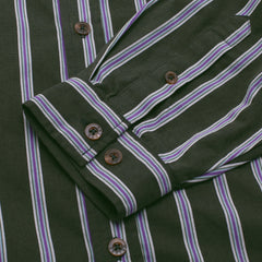 Long Sleeve Button Down  [Olive Striped]