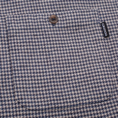 Long Sleeve Houndstooth Button Down  [Blue]