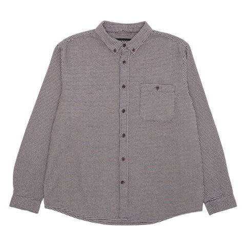 Long Sleeve Houndstooth Button Down  [Blue]