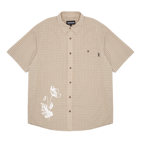 Short Sleeve Button Down [Tan Plaid]
